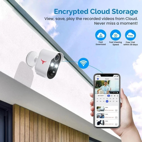 Drahtlose Überwachungskamera für Sicherheit zu Hause im Freien, batteriebetrieben 1080P HD NEU - Bild 8 von 10