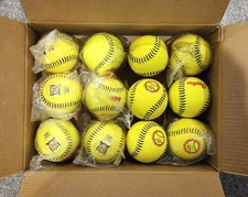 Baden Fire Slowpitch 12" Softballs, 2SB550YS, Box of 12 (New)
