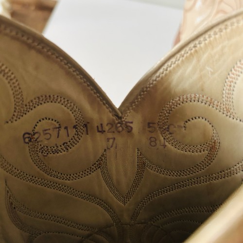 Vintage Dan Post Teju Lizard Cowboy Boots 7 D USA Old Label USA Made - Picture 8 of 13