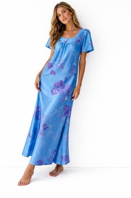 Vintage 70s Liberty House by Tropicana Hawaii Satin Floral Muumuu