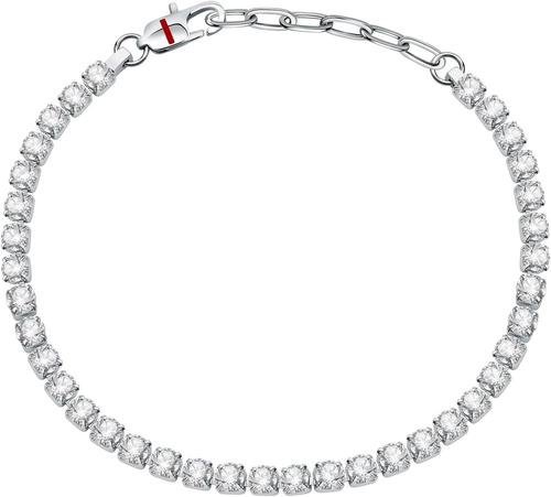 TENNIS Bracciale Uomo in Acciaio, Cristalli, Smalto, IP Nero - SANN42 - Foto 11 di 12