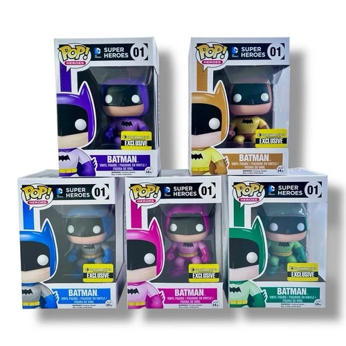 Funko Pop! Rainbow Batman 01 Entertainment Earth Exclusive SHELF WEAR Set of 5