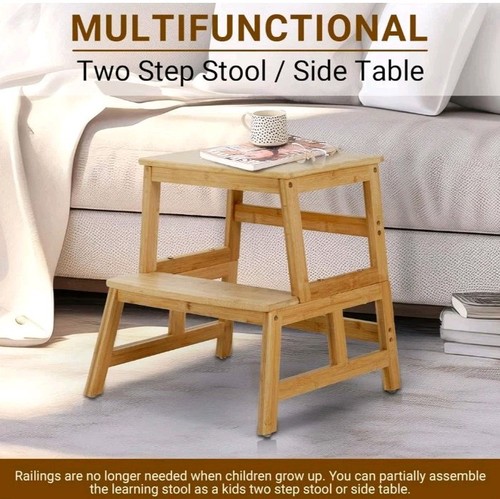 Cosyland Bamboo Multifunctional Kitchen Step Stool - Picture 6 of 7