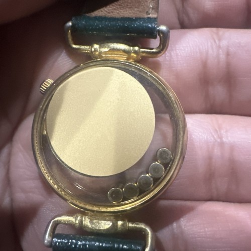 Funktioniert Vintage PEARL Weihnachtsbaum Zifferblatt Uhr Damen Quarz Leder NEUE BATTERIE 30mm - Bild 4 von 9