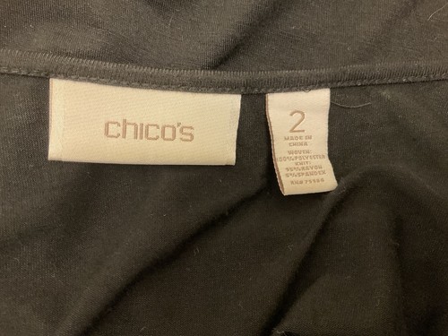 Chico’s Waterfall Front Vest Black/white Animal Print W/red/pink Trim Sz Chico’s - Imagen 4 de 5