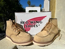 RED WING IRISH SETTER 8.5 E  Tan Suede Moc Toe Wedge Crepe Sole Sport Boots  USA