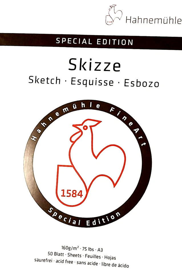 HAHNEMÜHLE SKIZZEN-BLOCK SPECIAL EDITION 50 BLATT DIN A3 160G/M² FineArt