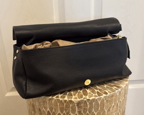 La Via Firenze Elegant Italian Leather Crossbody Shoulder Bag Purse Black - Picture 5 of 8