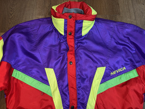Vintage Ski Suit Snowsuit Nevica One piece Snow Bib Retro 1980s Medium Mens 40 - Picture 8 of 21
