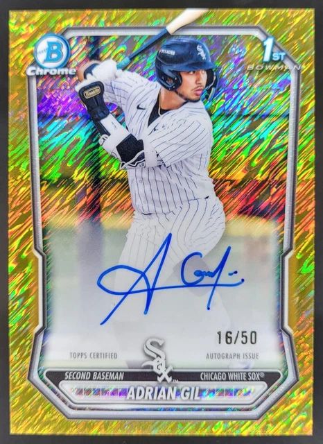 2026 Bowman Adrian Gil Chrome Auto Gold Shimmer Refractor /50 1st White Sox DD5