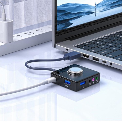 For PC Desktop Laptop Computer Audio Sound Card Adapter External USB2.0 - Afbeelding 5 van 9
