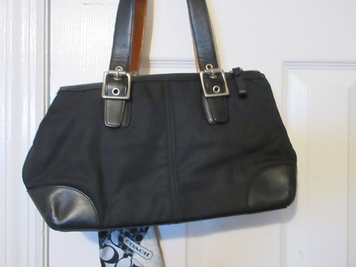 LADIES VINTAGE COACH MERCER SML SATCHEL BLACK. WITH SCARF..REDUCED - Picture 9 of 11