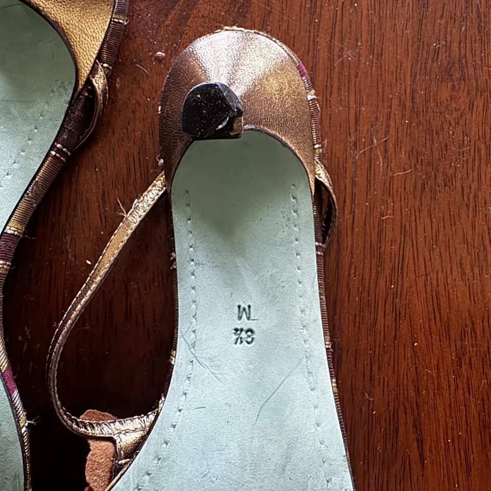 DONALD J PLINER Couture Southwest бабочка кожаный каблук сандалии 8,5 Италии изящный! - Изображение 2 из 4