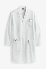 NWOT Dickies 83403 EDS Unisex Lab Coat Scrubs DWHZ White 3 Pockets Size M