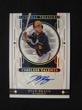 Ryan Braun 2024 National Treasures Timeless Talents Holo Gold Auto /10 Brewers