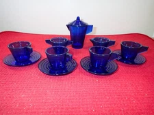 Vintage 1930’s Depression Glass Chiquira Akro Agate Child’s Tea Set