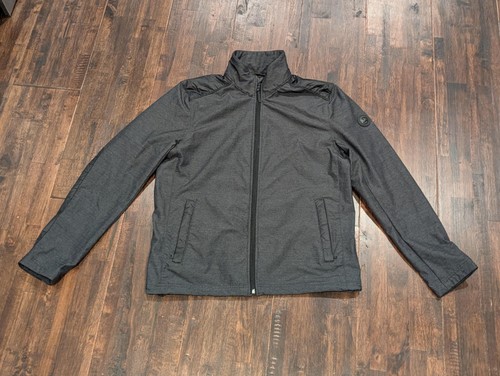 Michael Kors Jacke Herren Medium Grau Full Zip Hybrid Stehkragen Logo Patch
