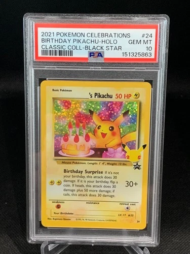 PSA 10 Birthday Pikachu Holo #24 Celebrations Classic Pokémon 2021