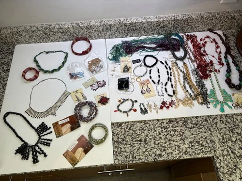 Lot Of Vintage Costume Jewelry Necklaces Earrings Bracelets