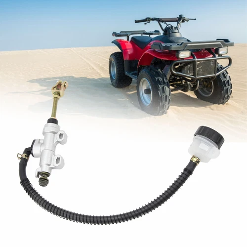 (White)Hydraulic Rear Brake Master Cylinder With Reservoir Fits Most Motorcycles