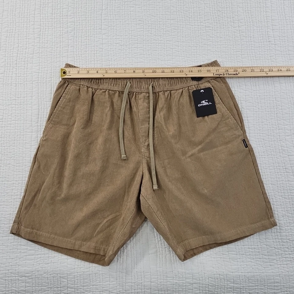 NOVO Shorts Masculino de Veludo O’Neill XL Marrom 7" Costura Interna Novo com etiquetas Cordão Elástico - Imagem 3 de 4