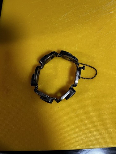 Pulsera de cadena de ónix negro vintage de plata de ley 925 de México - Imagen 18 de 24