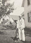 1910s Wwi Navy Sailor & American Staffordshire Terrier Dog Original Photo P20j11
