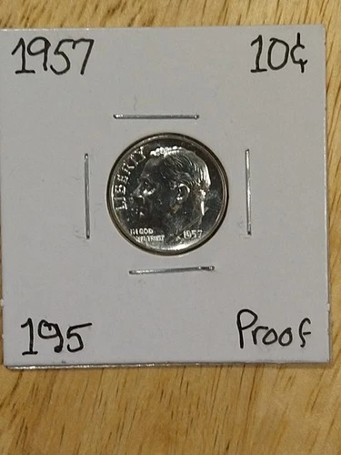 1957 10C (Proof) Roosevelt Dime KM#195