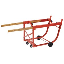 Heavy Duty Rotating Drum Cradle with Wood Handles  Polyolefin Wheels 30 or 55
