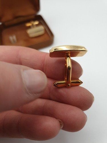 Vintage Lewis's by Bond Cufflinks Mother of Pearl and Gold Tone in Original Box - Picture 5 of 13