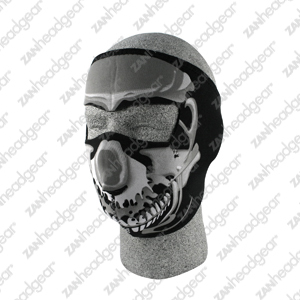 MASCARILLA FACIAL COMPLETA CABEZA ESQUELETO CROMADA "NUEVA" - Imagen 1 de 1