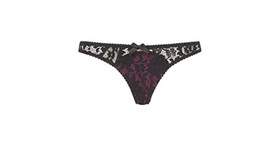 AGENT PROVOCATEUR NICOLLE BLACK/WINE BRA 34E & BRIEF SIZE 3 MEDIUM UK 10 BNWT