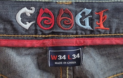 Coogi Jeans Men's Size 34x34 Blue  Distressed Frayed Wide Bottom Vintage Y2K - Picture 17 of 21