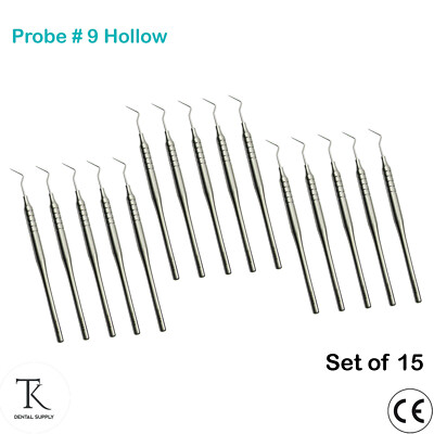 15er Pack - Diagnosegerät Sonde # 9 Hohlgriff Zahnuntersuchung CE