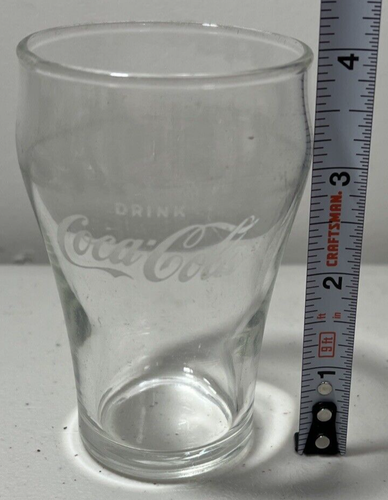 Coca Cola 1900 Vidrio Transparente Blanco Logo "BEBER COCA COLA" 4 pulgadas de Alto - Imagen 2 de 8