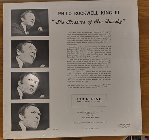 Philo Rockwell ROCK King III The Pleasure of His Comedy Lp vinyl FACTORY SEALED - Picture 2 of 2