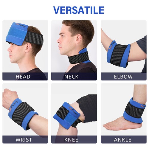 Reusable Head Gel Ice Packs Neck Wearable Migraine Relief Hot Cold Therapy Pack - Picture 12 of 18