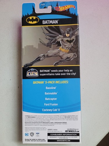 Hot Wheels 2018 Batman DC 5 Pack FYL09 *Unopened* Batmobile Batcopter - Picture 6 of 7
