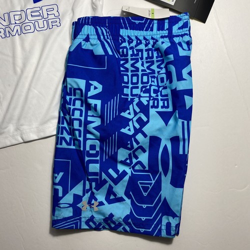 Under Armour UA Boys Rash Guard & Swim Trunks Shorts Set Outfit Sz 4 - Picture 3 of 8