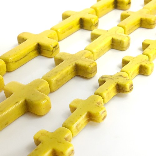 Cross Beads 10color Blue Turquoise Howlite 15" strand Yellow Black Orange Orange - Picture 155 of 180