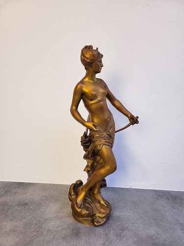 GRAND BRONZE DORE DE DIANE LA CHASSERESSE SIGNE MATHURIN MOREAU HORS CONCOURS - Photo 13/16