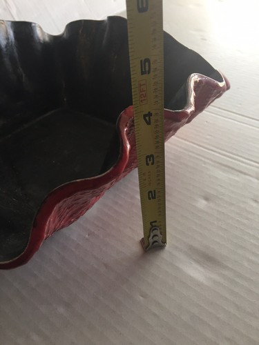 Handmade Bowl Pottery Deco Red And Black - Picture 5 of 8