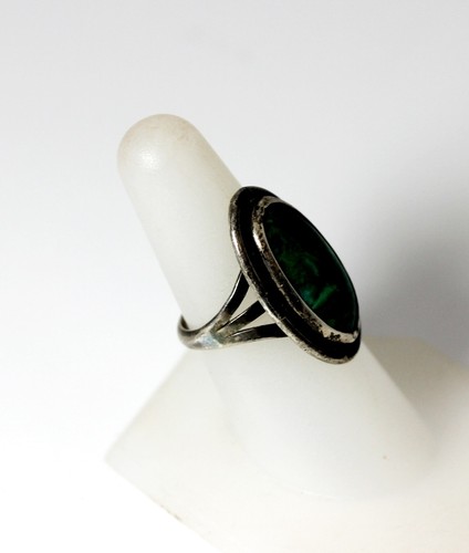 Handgefertigter Sterlingsilber Indianer Türkis Cabochon Ring Größe 7,5 - 11610 - Bild 3 von 4