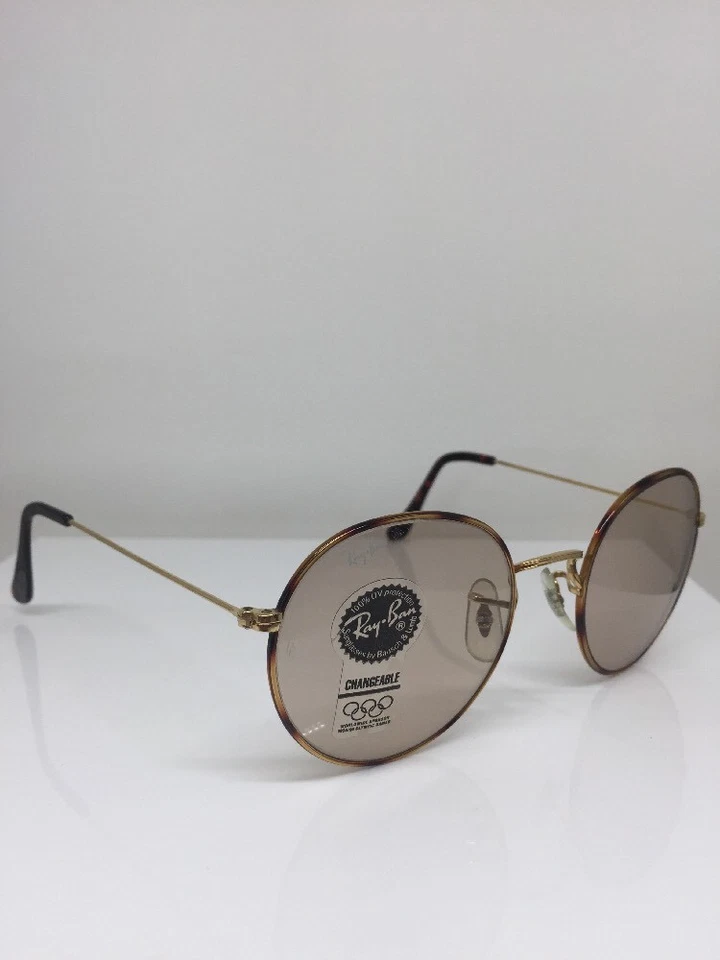 NUEVAS GAFAS DE SOL REDONDAS B&L RAY BAN W0701 VXAS CAMBIANTES Lentes Tortuga Foto 4 de 4