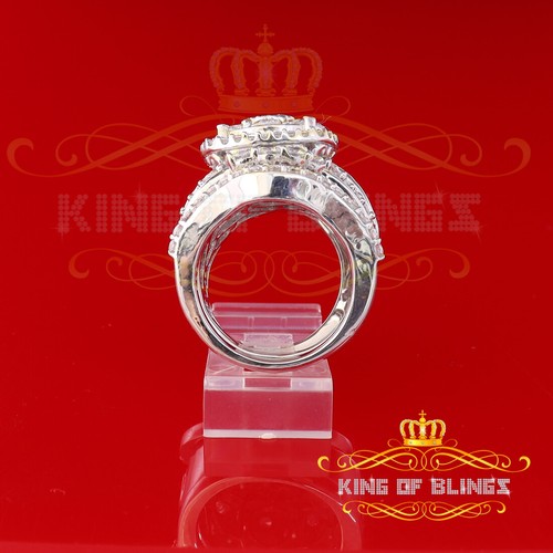 Conjunto de anillo nupcial de varias filas de circonitas cúbicas de plata blanca de 14,80 quilates para mujer talla 8,5 - Imagen 7 de 12