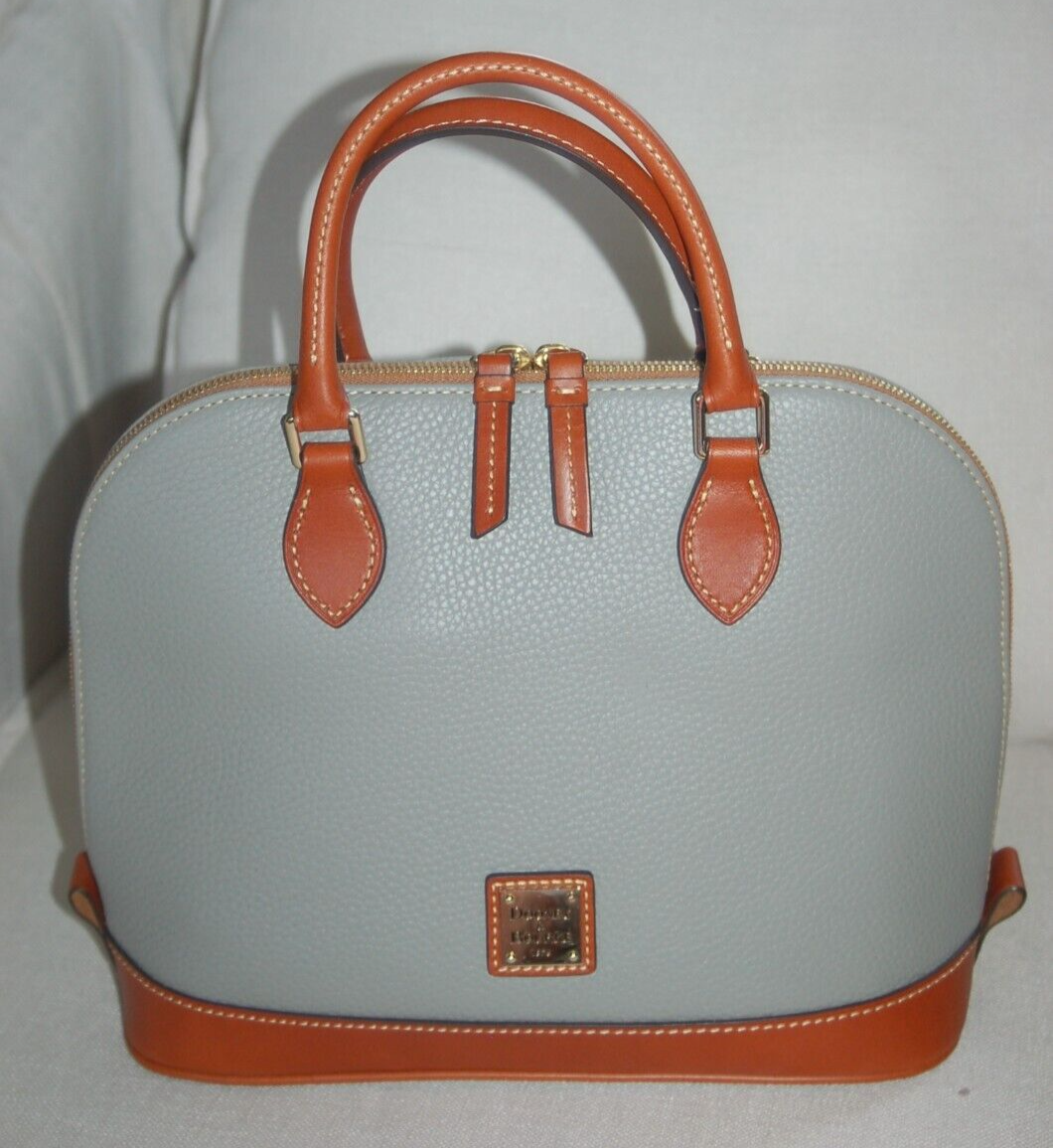 Dooney & bourke pebble leather zip top satchel hotsell