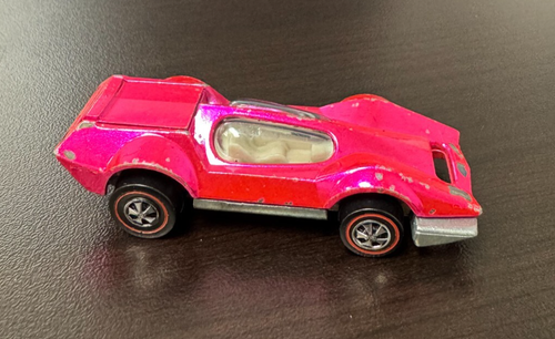Vintage 1973 Hot Wheels RARE Pink Enamel Bugeye Near MINT Bug Eye Hong Kong HK - Picture 2 of 8