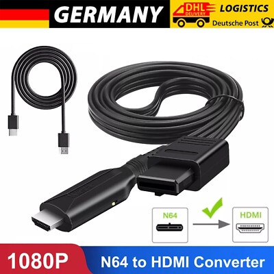 N64 zu HDMI Konverter Kabel Full HD Video Adapter für Nintendo 64/NGC/SNES