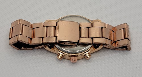 Ladies Geneva Stylish Round Rose Gold Tone Case Link Bracelet Band Watch L3 - Picture 7 of 8