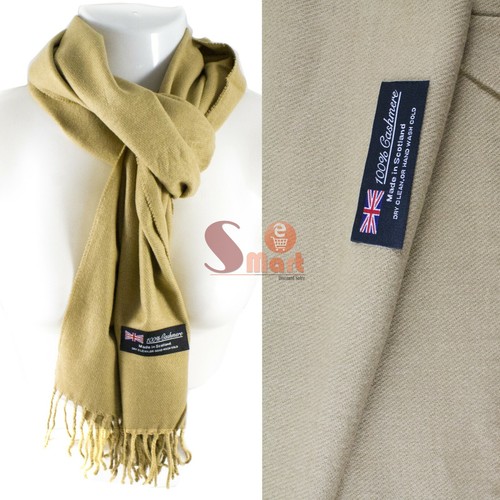 Winter Unisex 100% Cashmere Plaid Scotland Made Solid Striped Scarves Wool Scarf - Picture 8 of 64